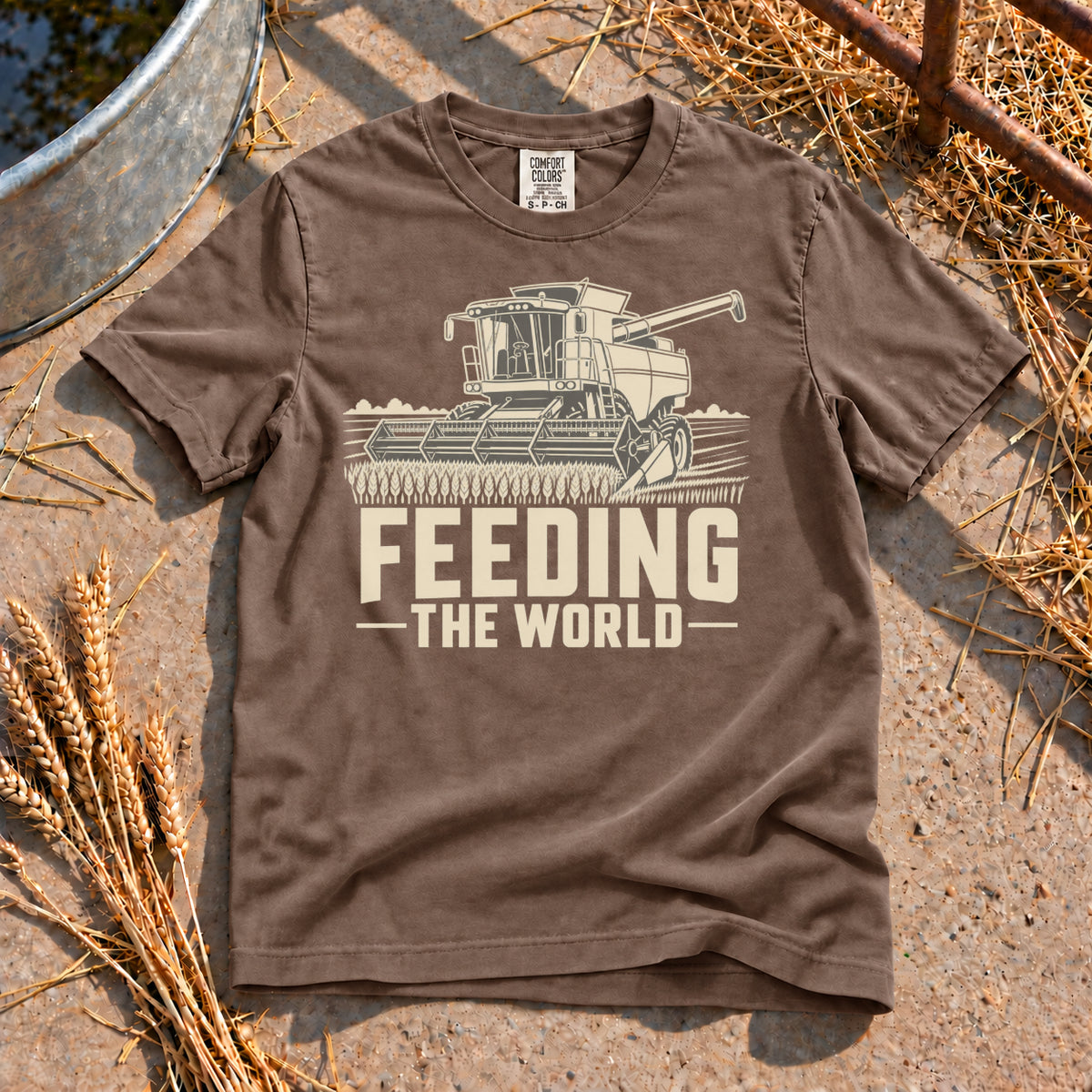 Feeding the World T-Shirt in Espresso