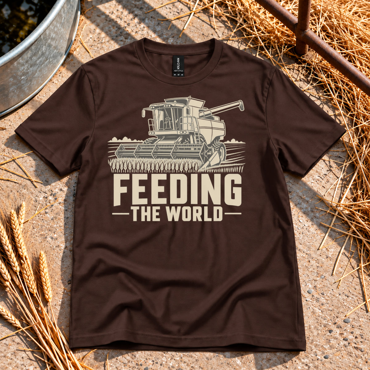 Feeding the World T-Shirt in Dark Chocolate