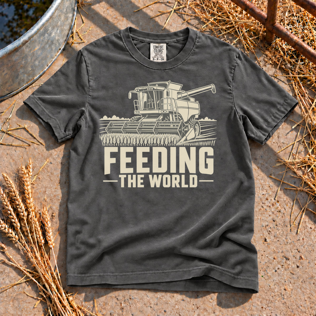Feeding the World T-Shirt in Pepper
