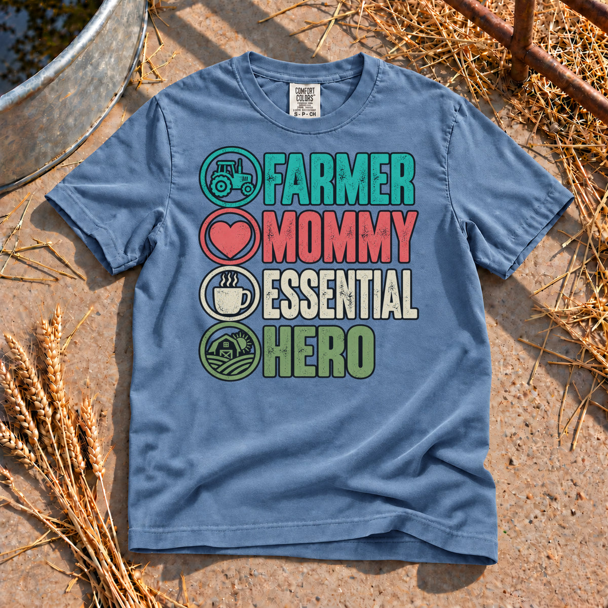 Female Power T-Shirt in Blue Jean