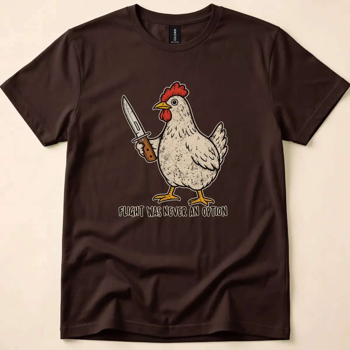 Fight Not Flight T-Shirt in Dark Chocolate