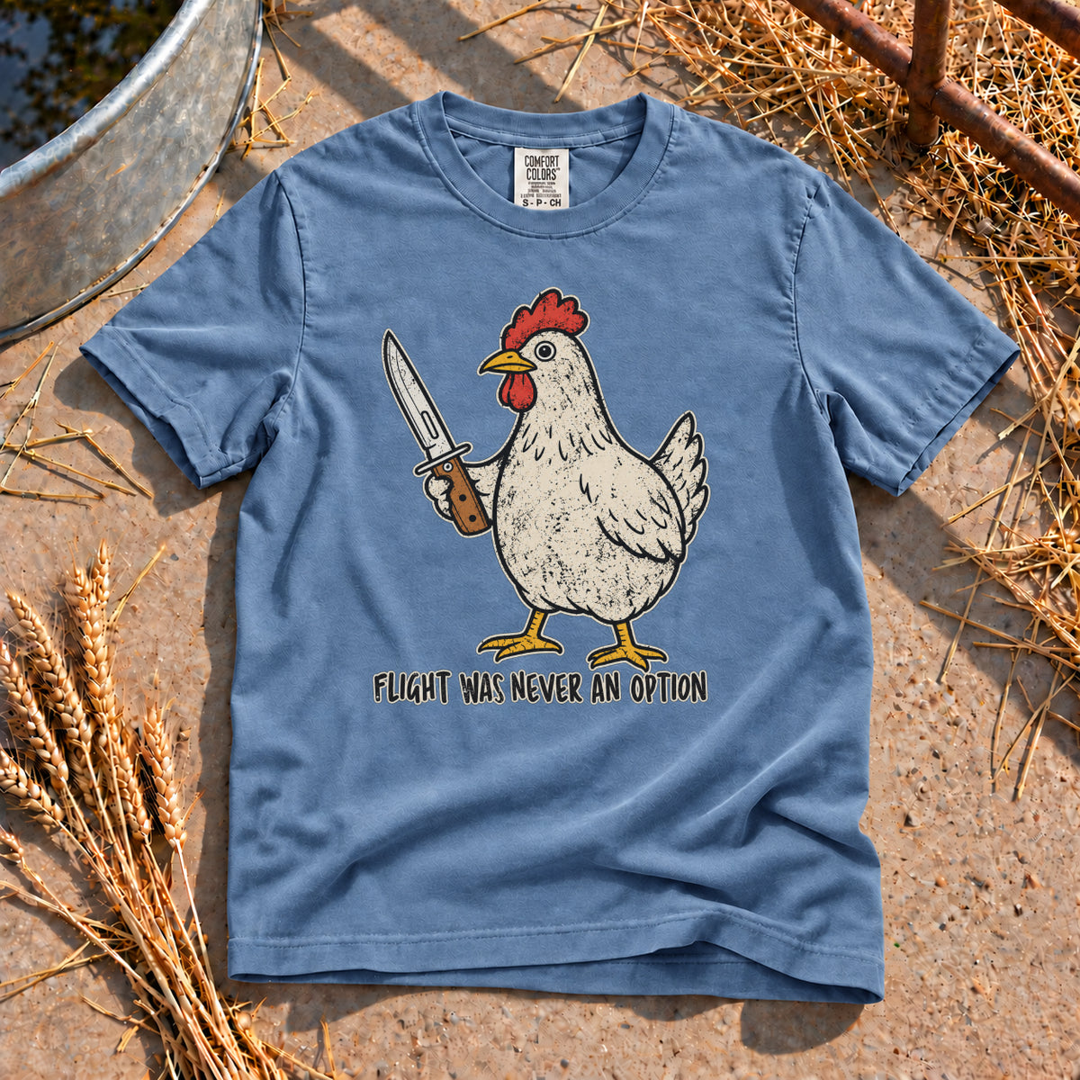 Fight Not Flight T-Shirt in Blue Jean