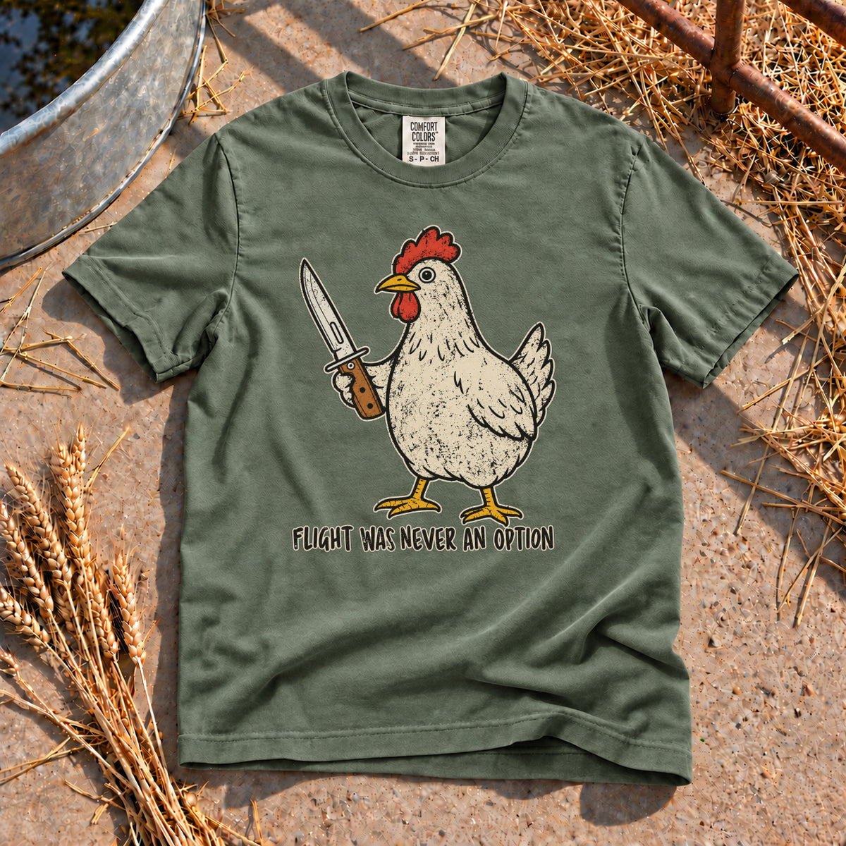 Fight Not Flight T-Shirt in Moss