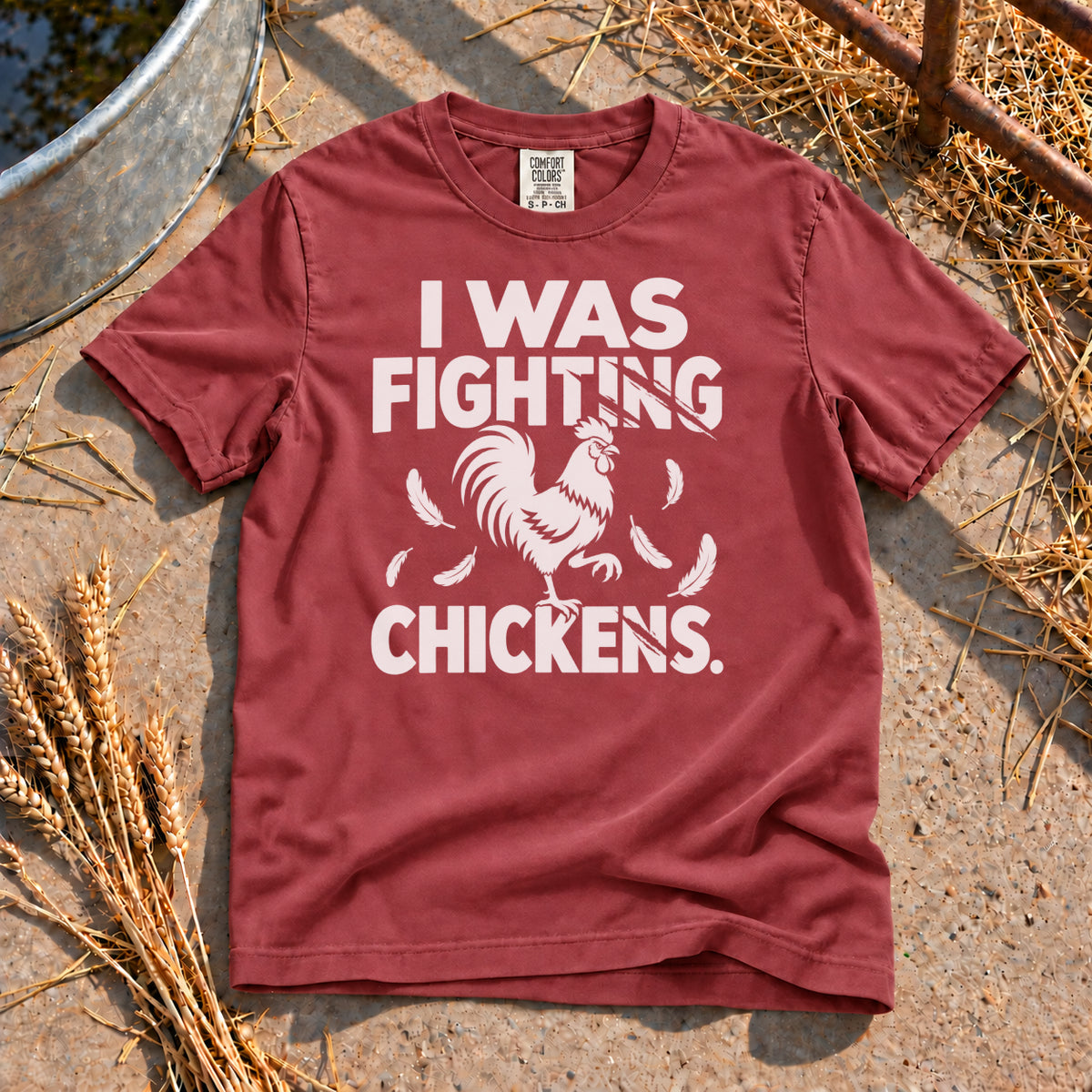 Chicken Fighter T-Shirt in Brick