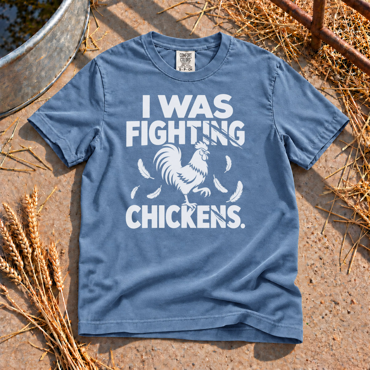 Chicken Fighter T-Shirt in Blue Jean