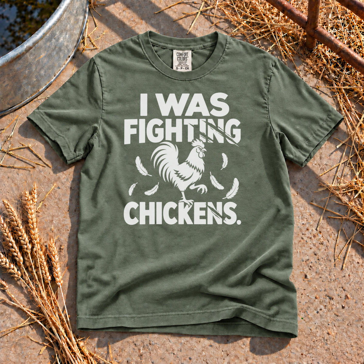Chicken Fighter T-Shirt in Moss