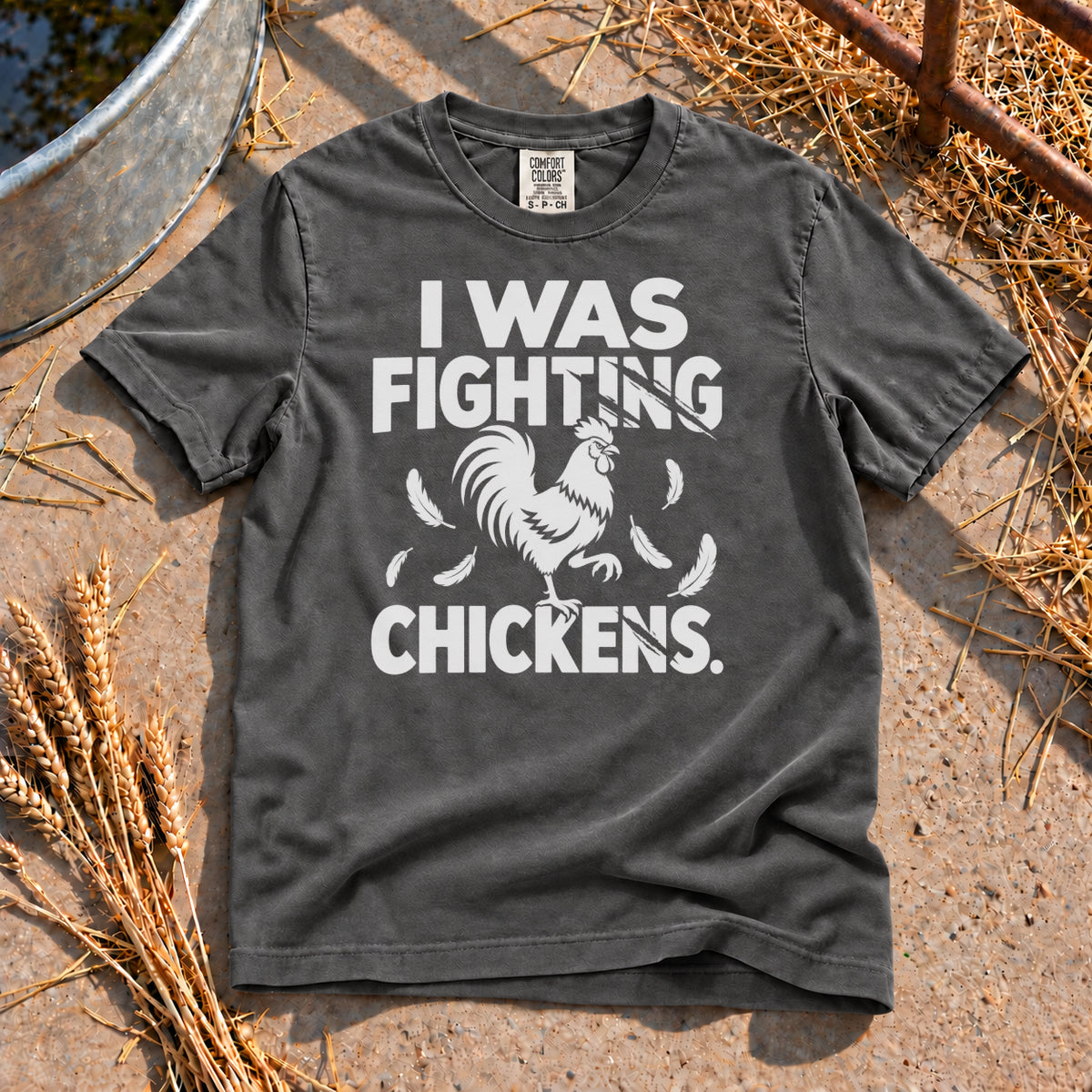 Chicken Fighter T-Shirt in Pepper