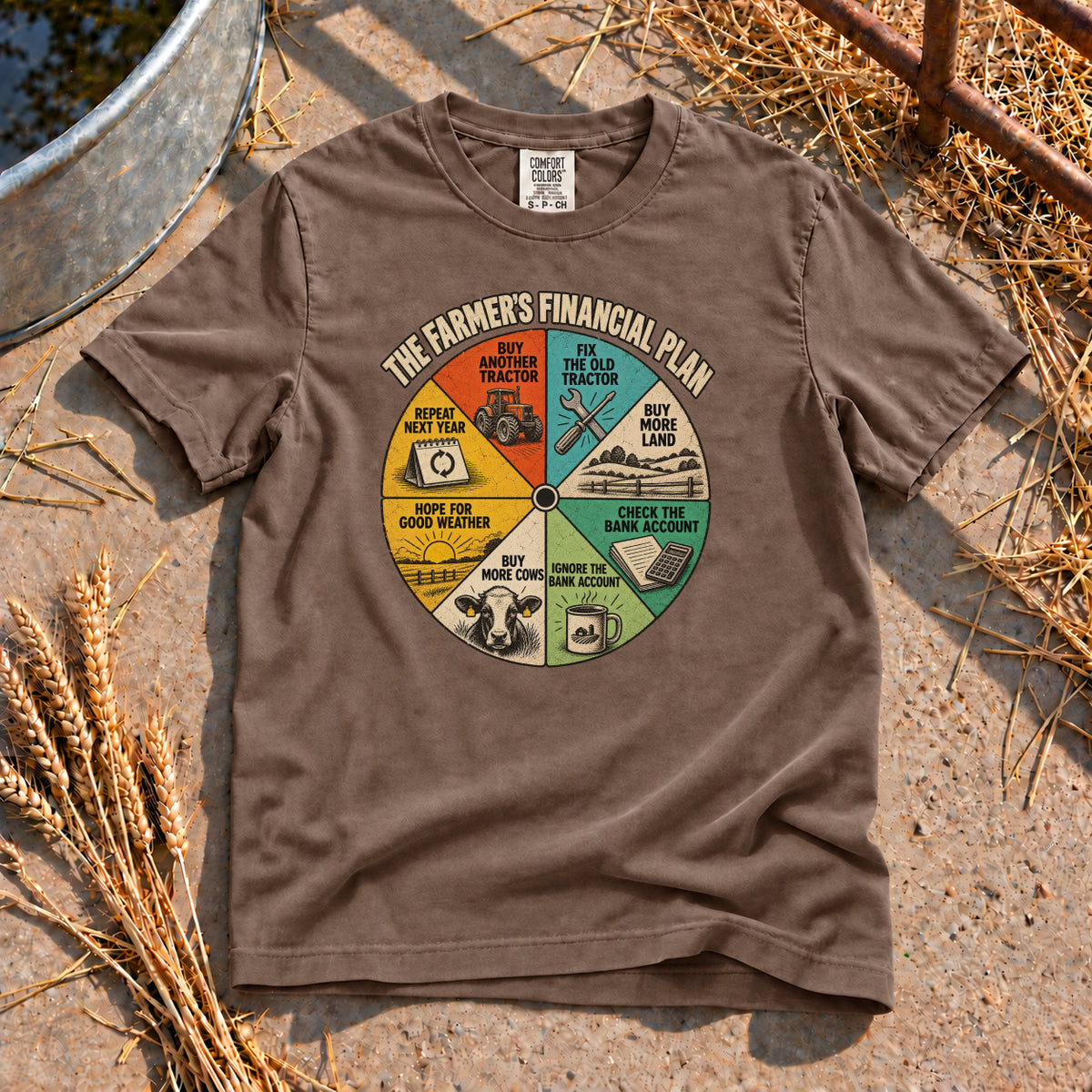 Farmer's Financial Plan T-Shirt in Espresso