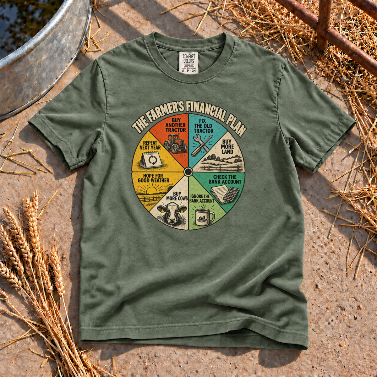 Farmer's Financial Plan T-Shirt in Moss