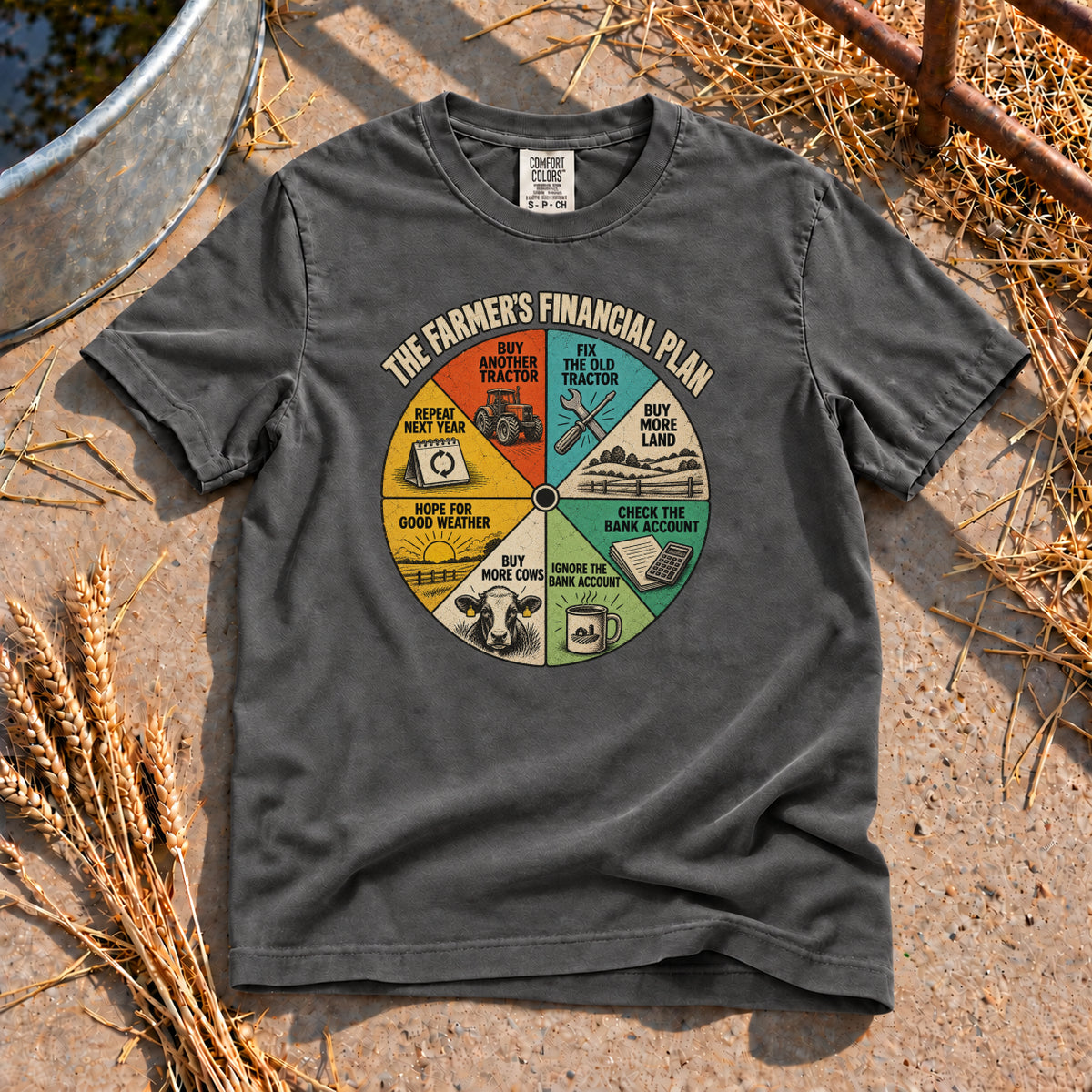 Farmer's Financial Plan T-Shirt in Pepper