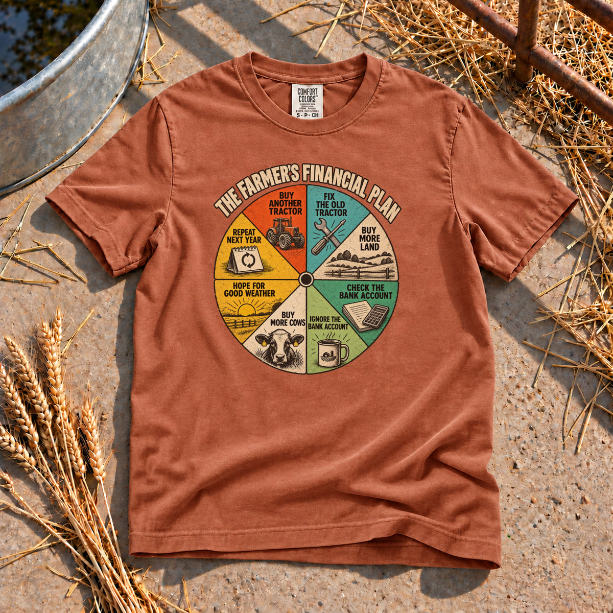 Farmer's Financial Plan T-Shirt in Yam