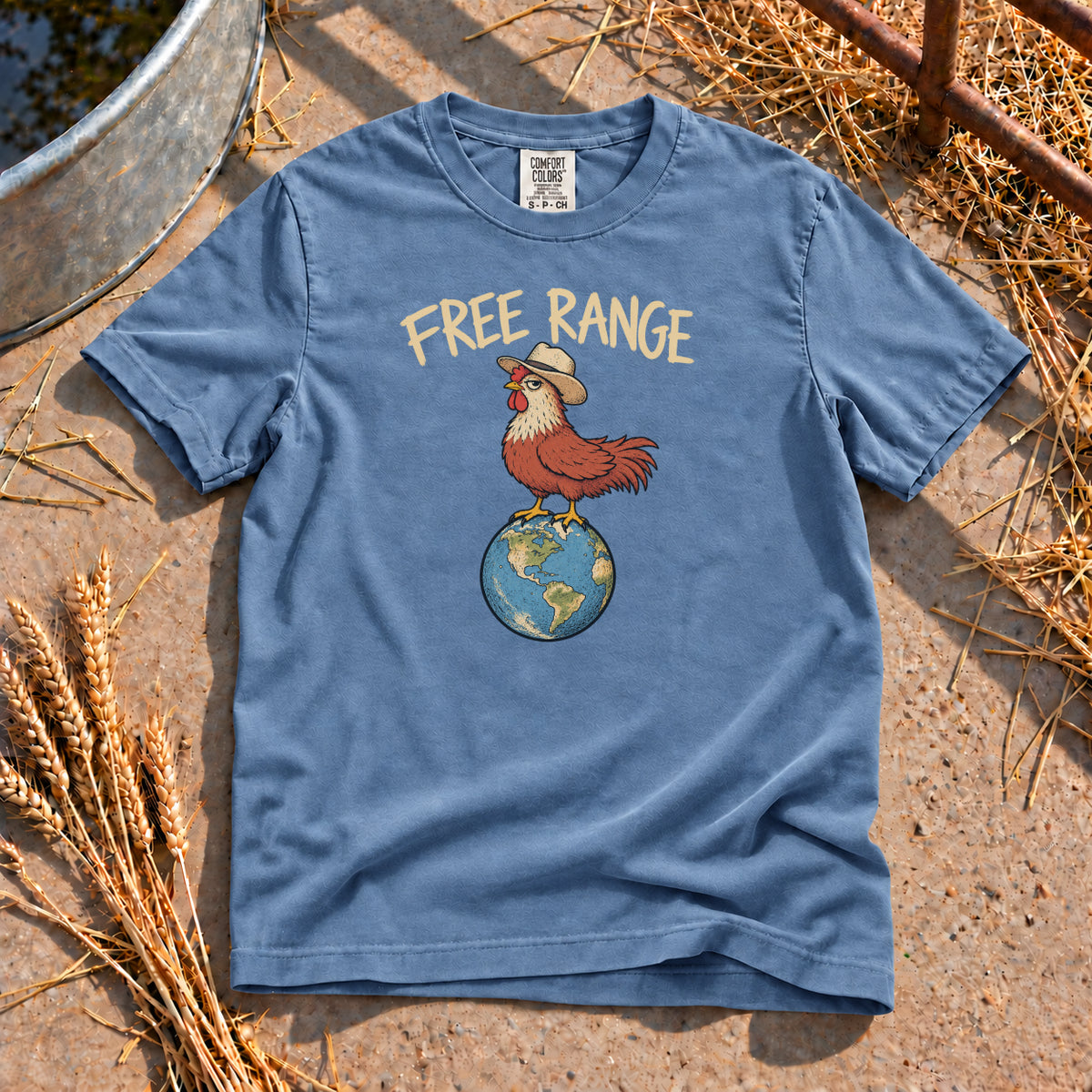 Free Range T-Shirt in Blue Jean