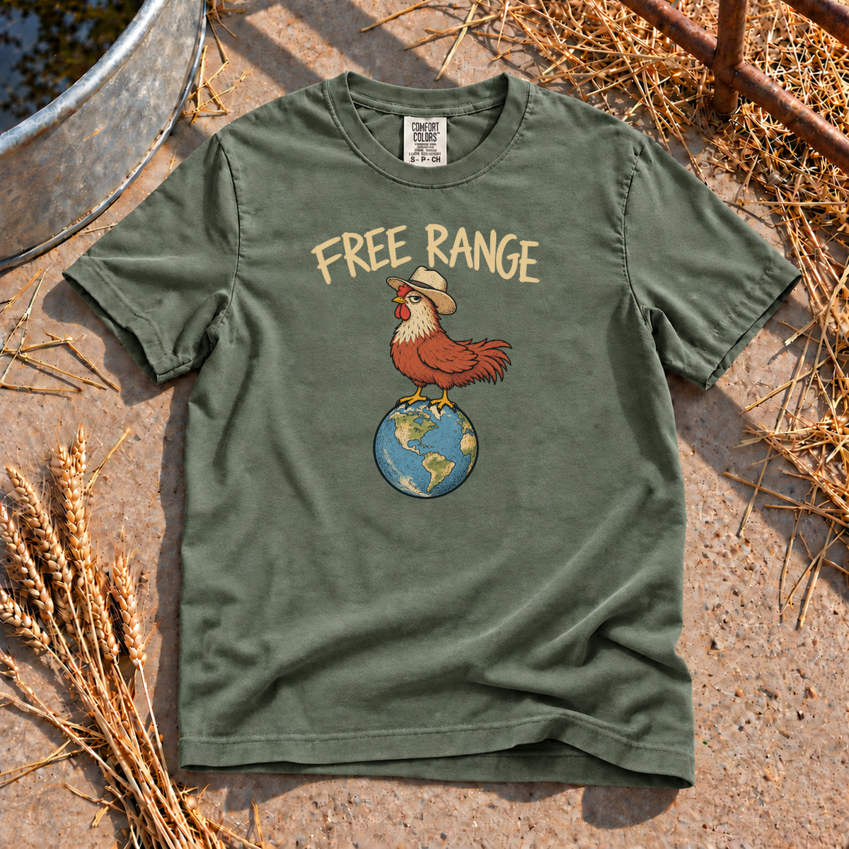 Free Range T-Shirt in Moss