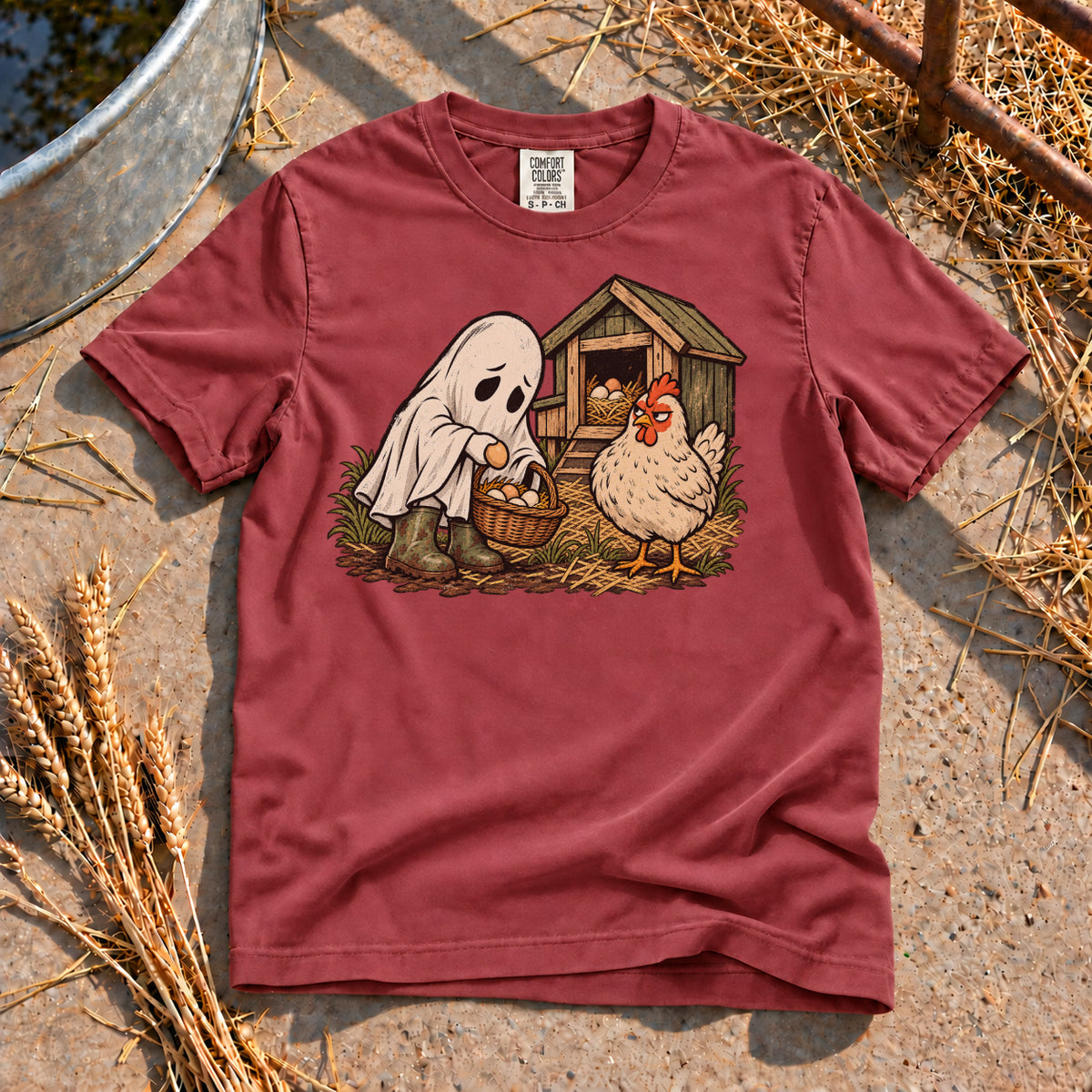 Ghost Chores T-Shirt in Brick