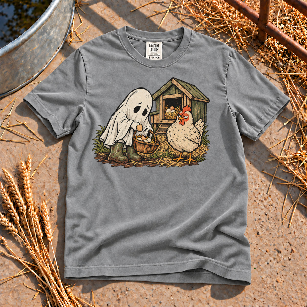 Ghost Chores T-Shirt in Grey