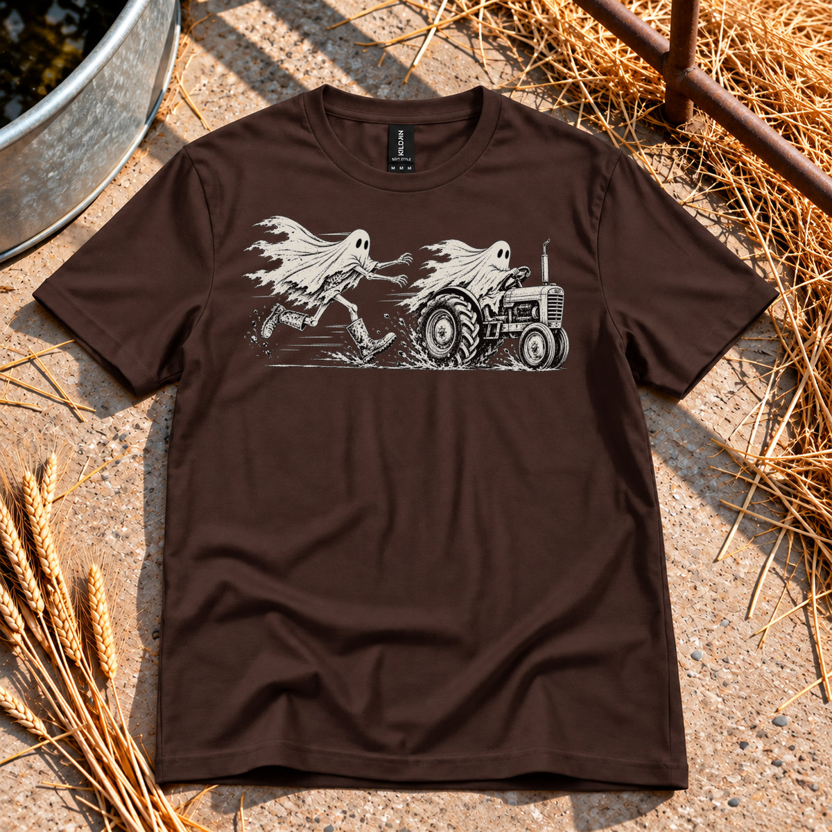 Ghostly Chase T-Shirt in Dark Chocolate
