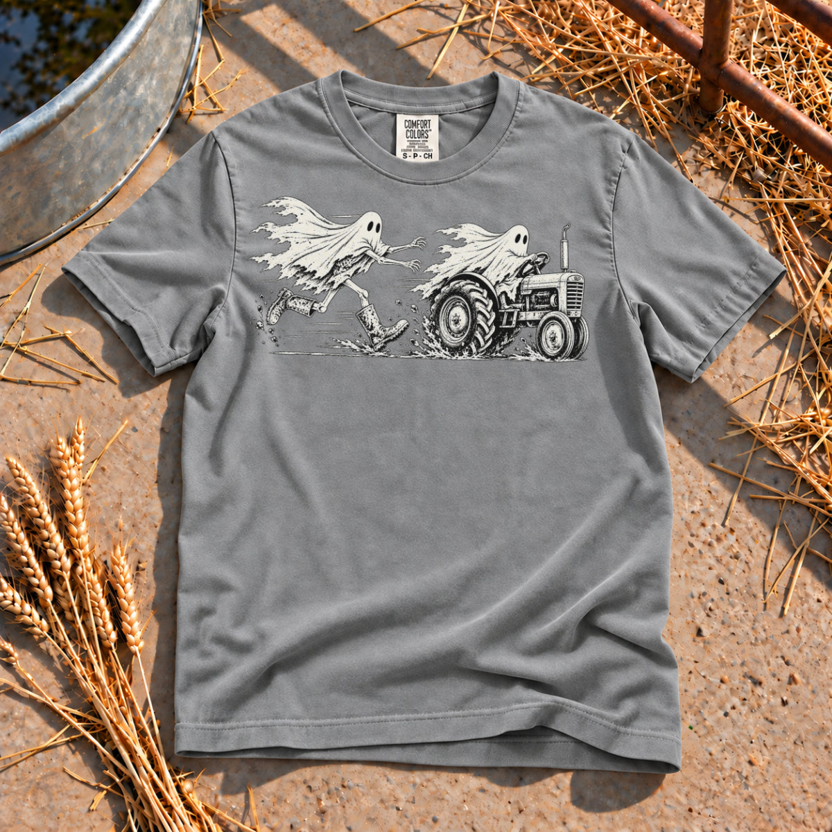 Ghostly Chase T-Shirt in Grey