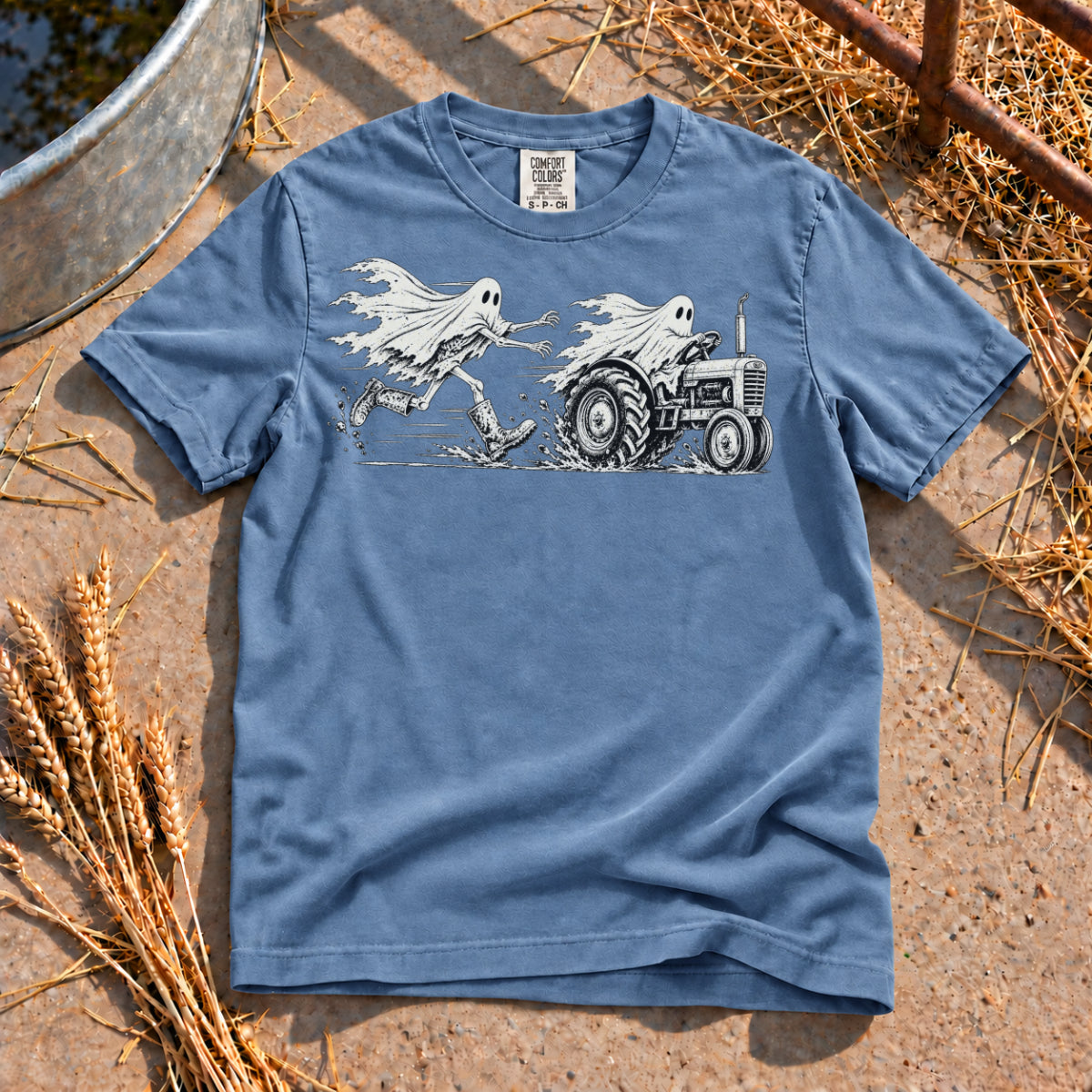Ghostly Chase T-Shirt in Blue Jean
