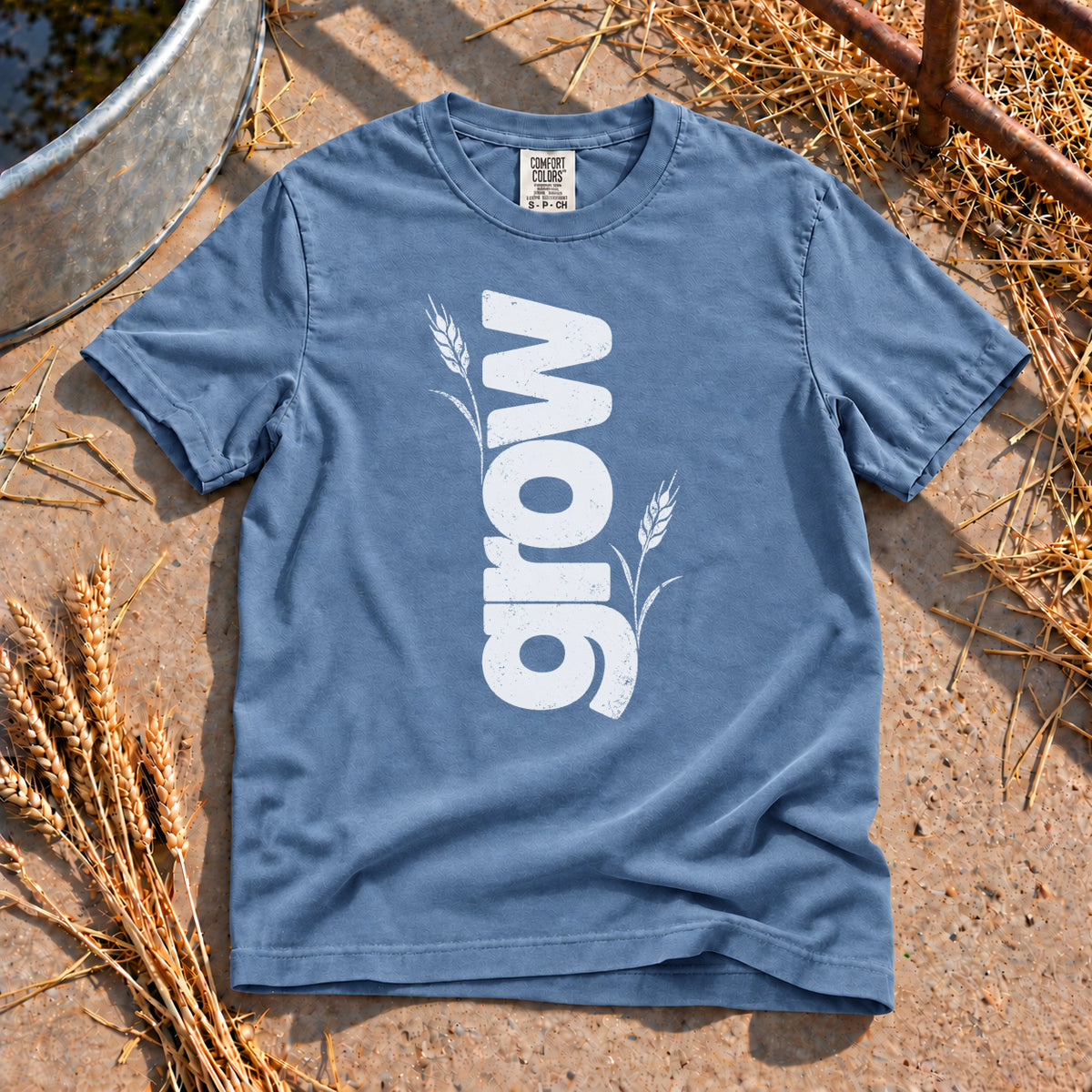 Grow T-Shirt in Blue Jean