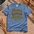 Money Grows in Fields T-Shirt in Blue Jean