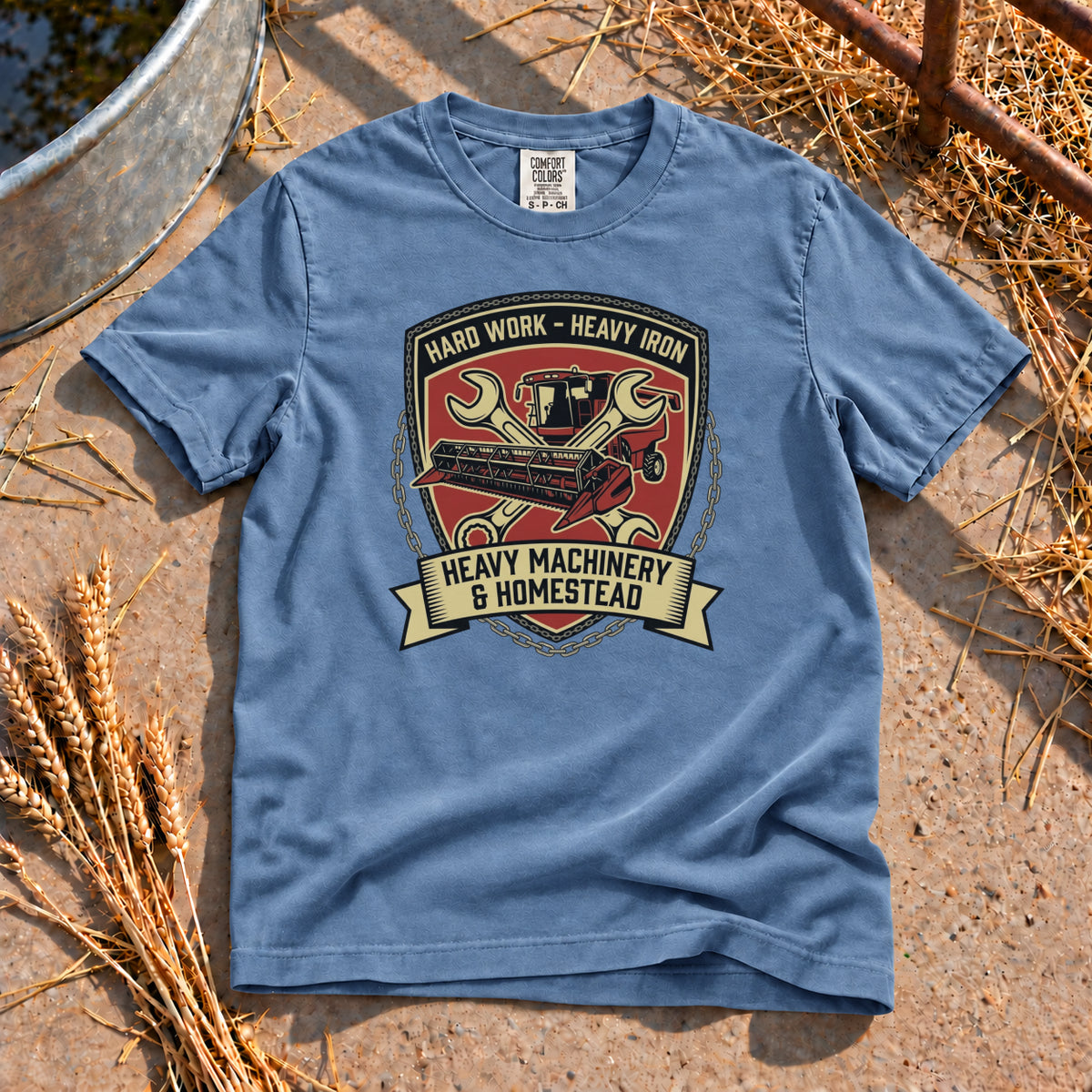 Hard Work T-Shirt in Blue Jean