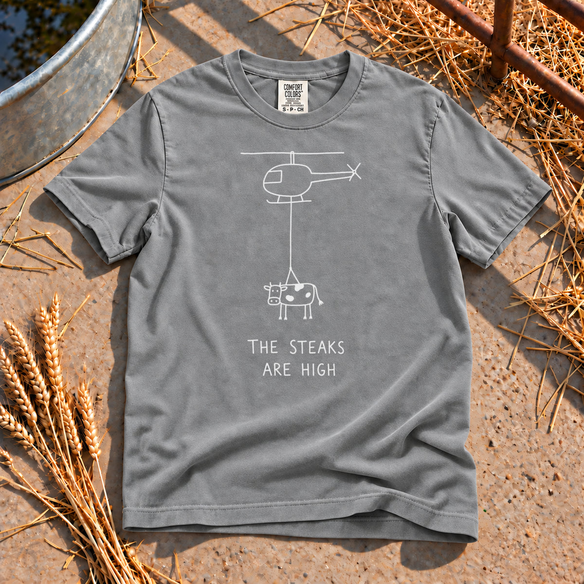 High Steaks T-Shirt in Grey