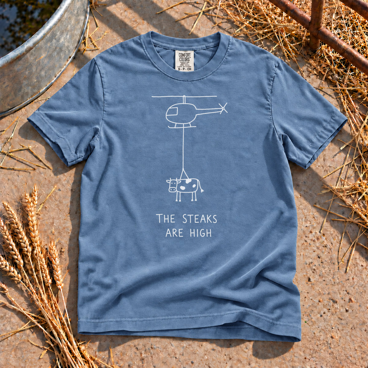 High Steaks T-Shirt in Blue Jean
