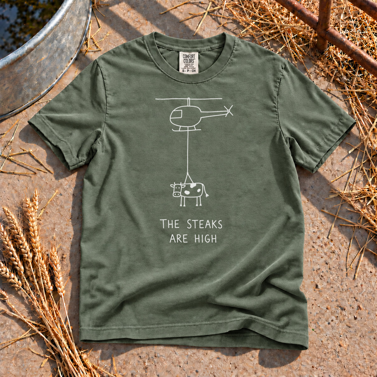 High Steaks T-Shirt in Moss