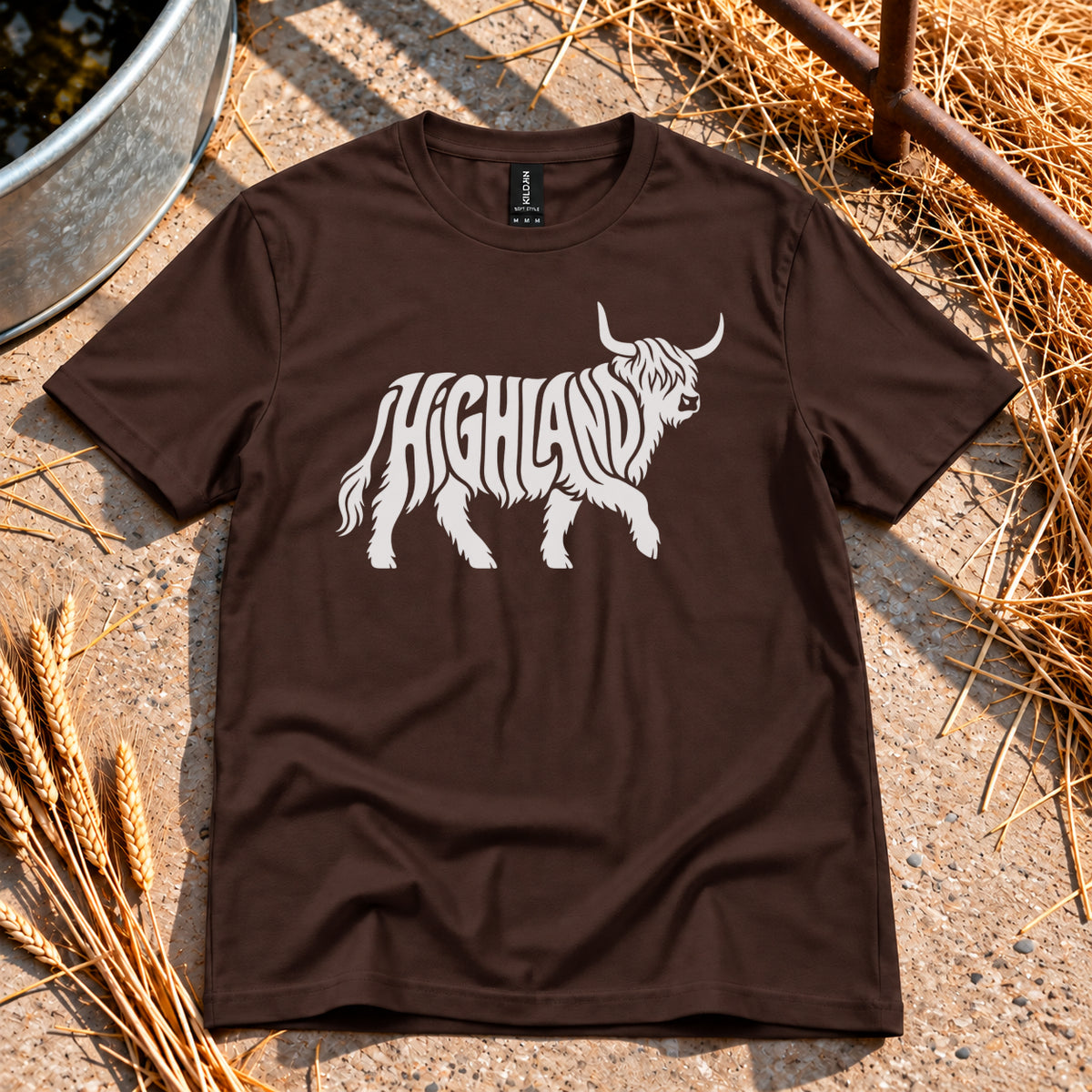 Highland Cow T-Shirt in Dark Chocolate