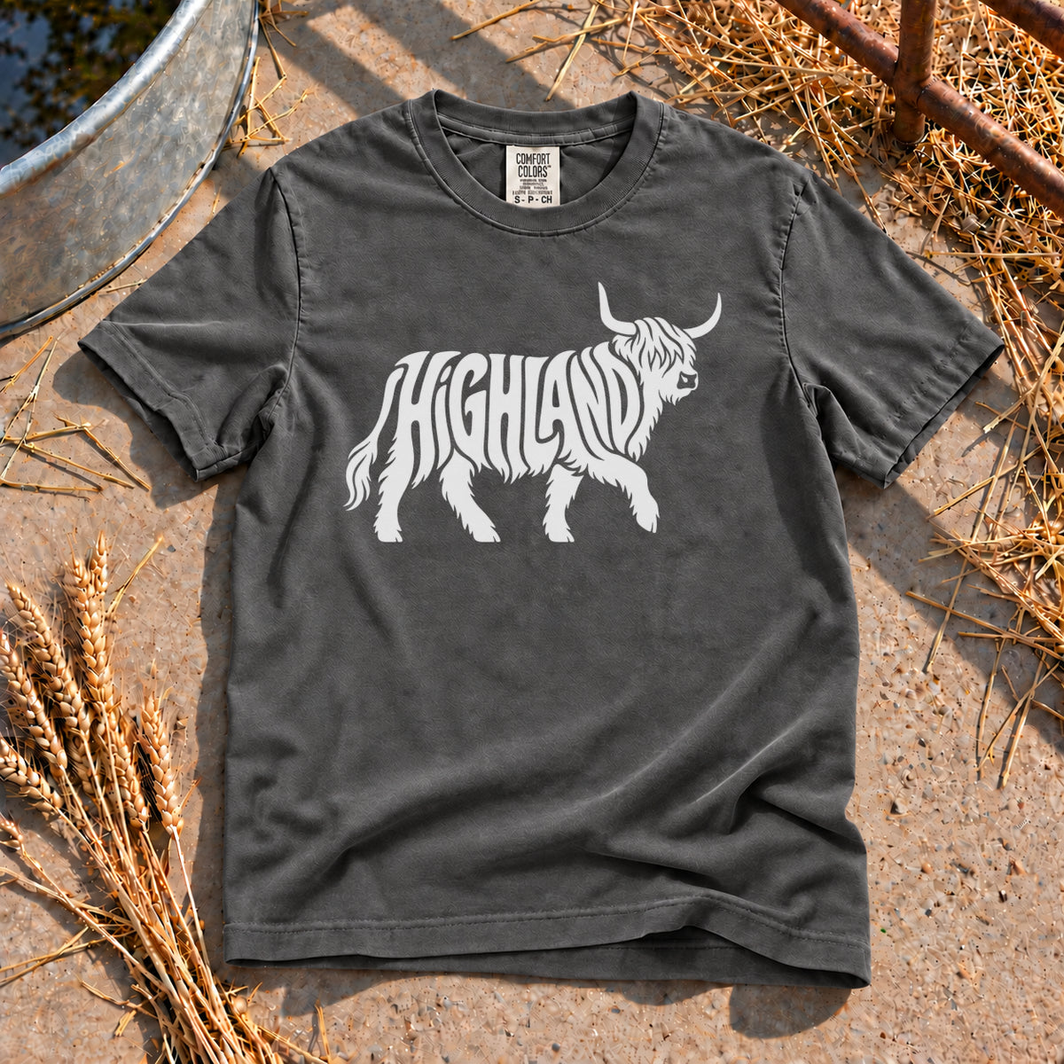 Highland Cow T-Shirt in Pepper