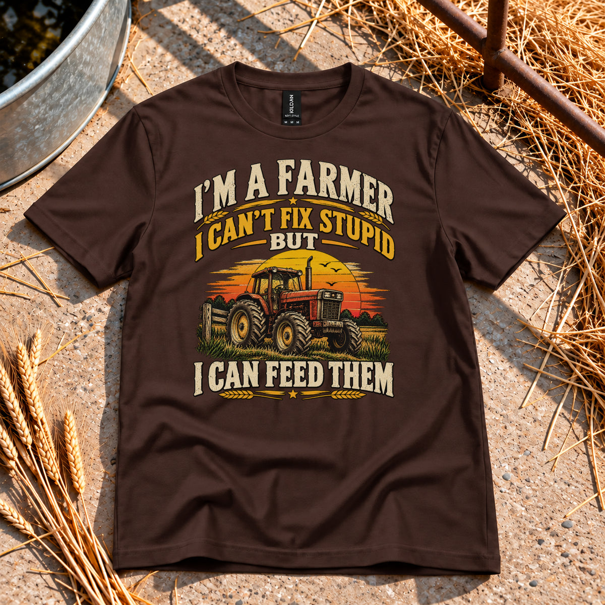 I'm A Farmer T-Shirt in Dark Chocolate