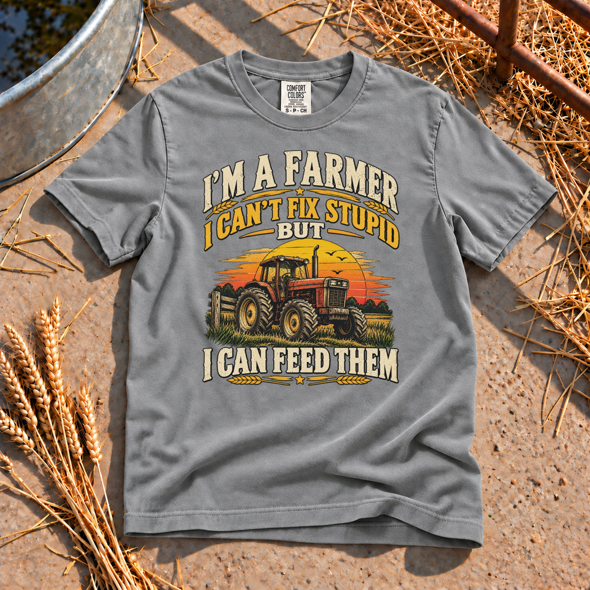 I'm A Farmer T-Shirt in Grey