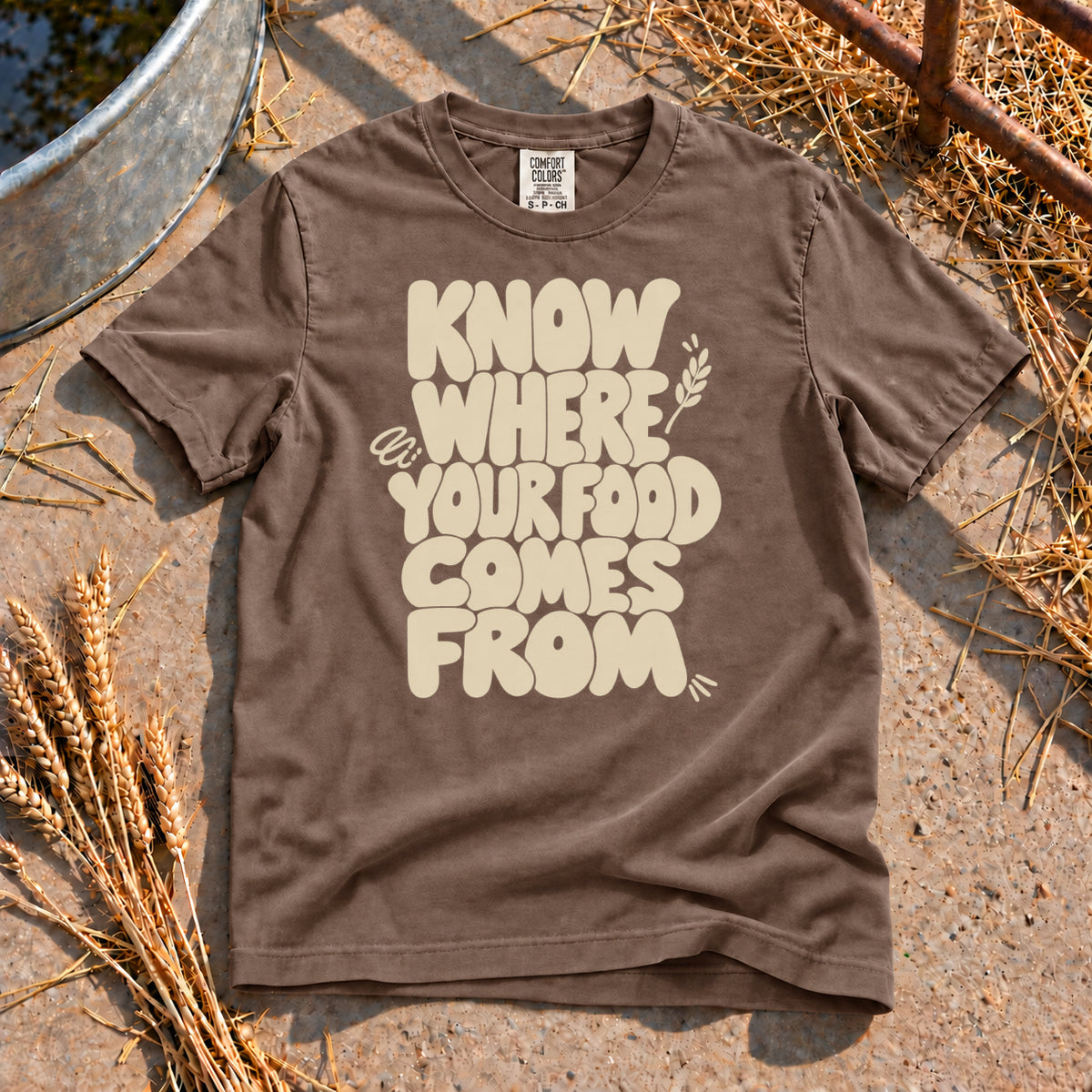 Know Your Food T-Shirt in Espresso