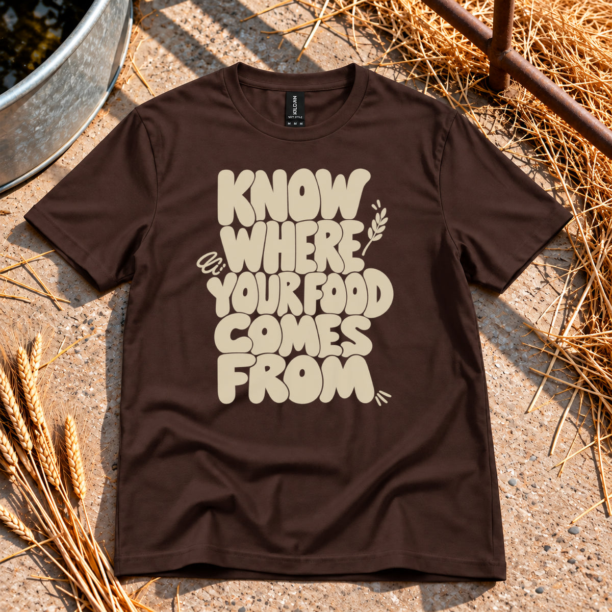 Know Your Food T-Shirt in Dark Chocolate