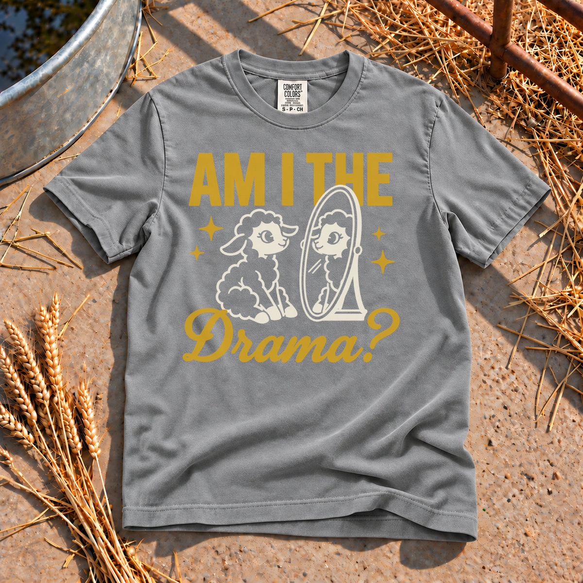Lamb Drama T-Shirt in Grey