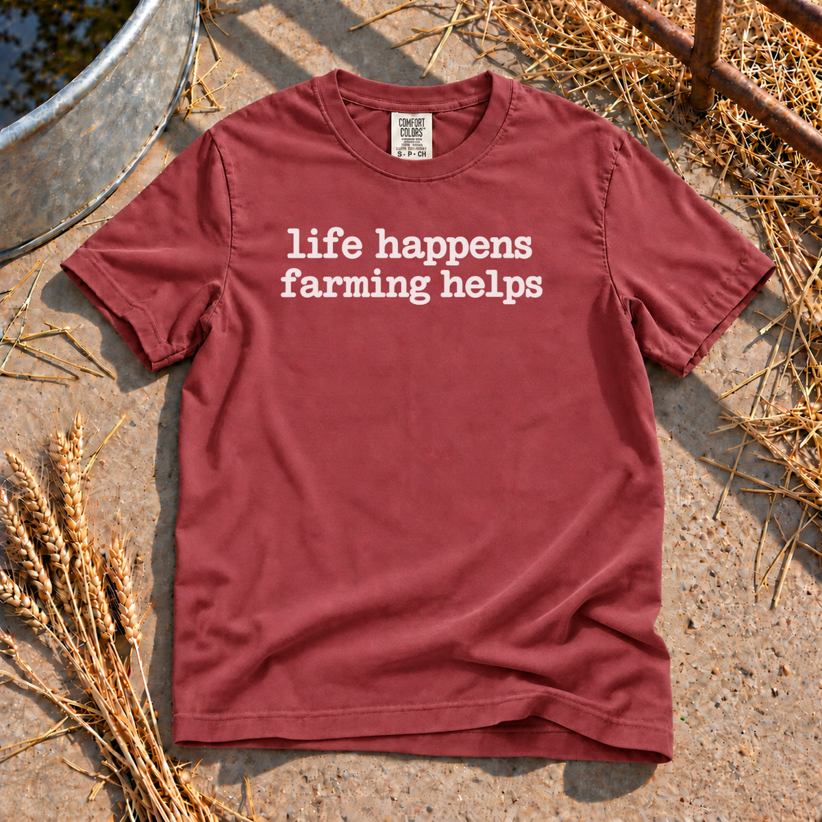 Life Happens T-Shirt in Brick