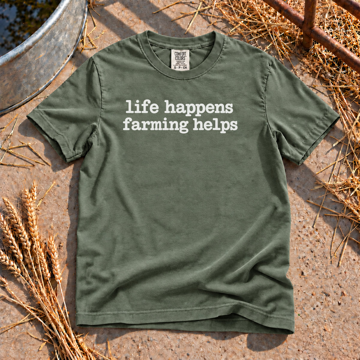 Life Happens T-Shirt in Moss