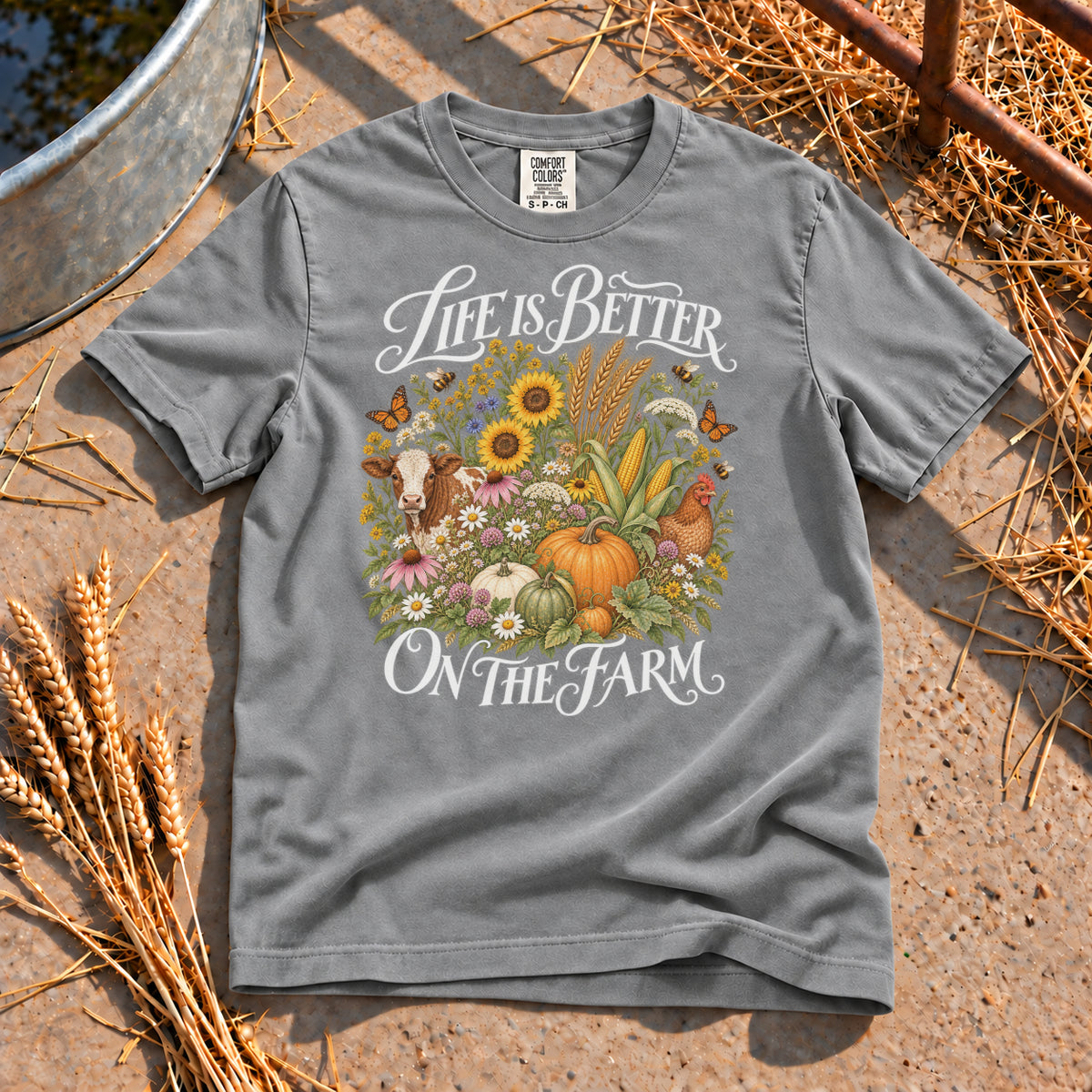 Life Is Better T-Shirt in Grey