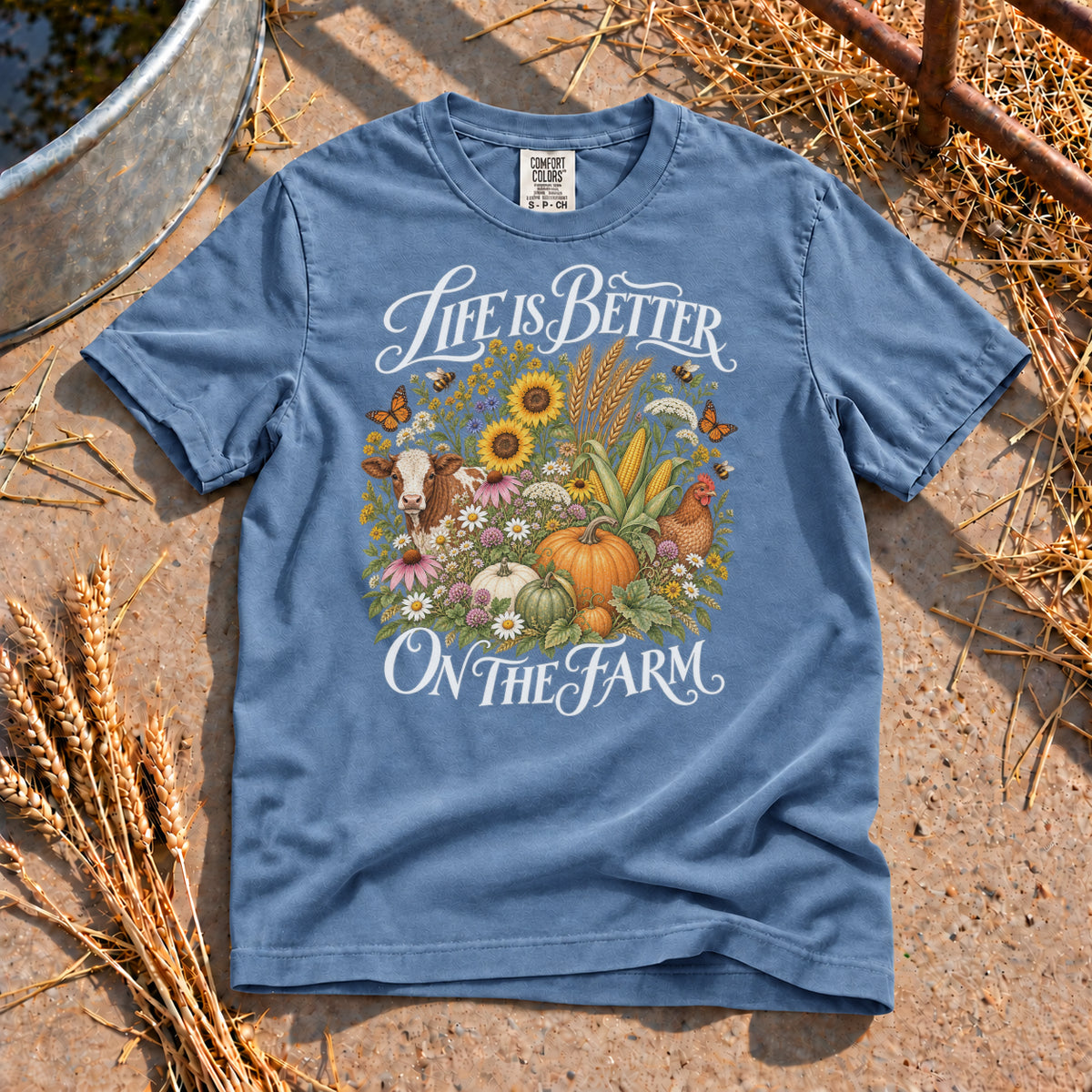 Life Is Better T-Shirt in Blue Jean