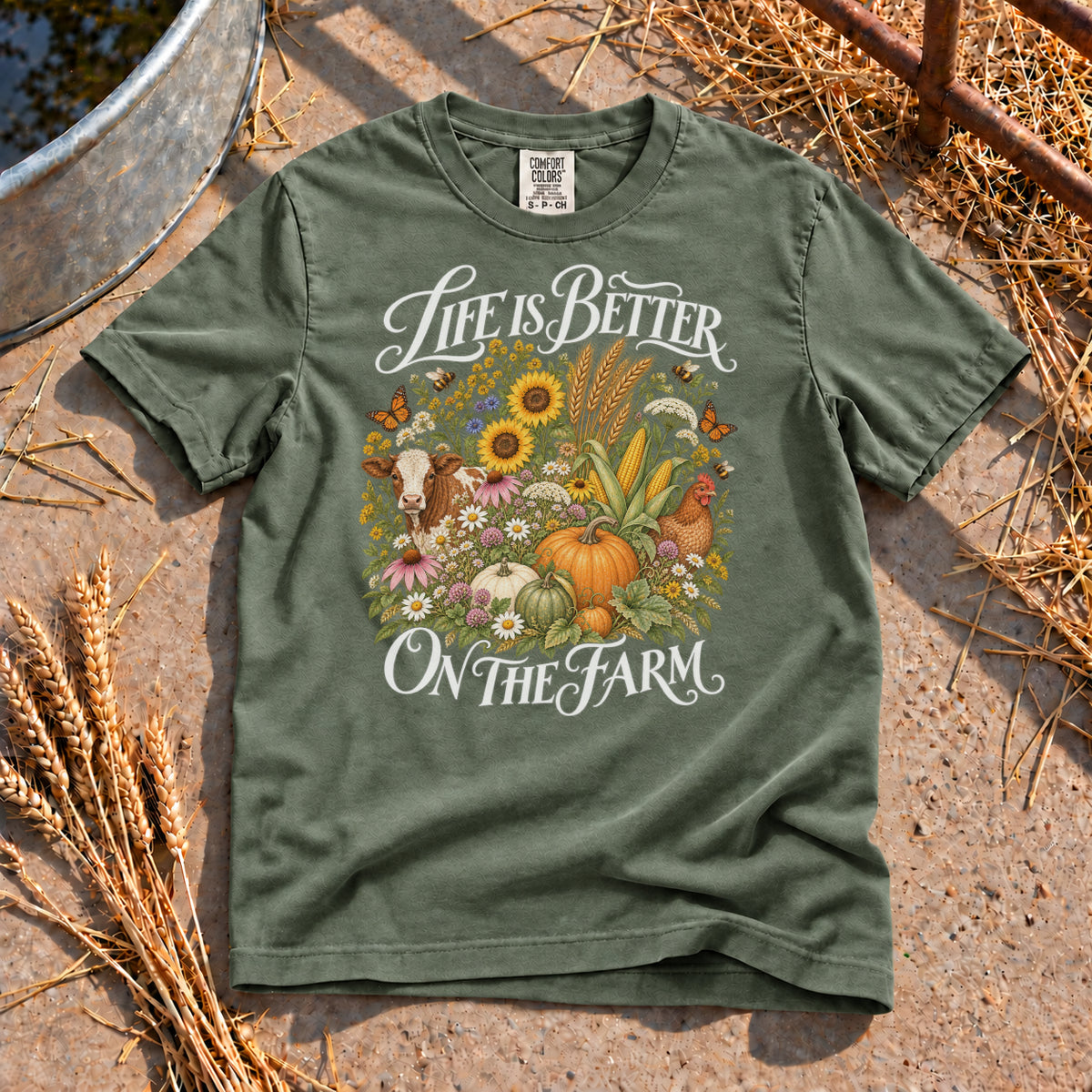 Life Is Better T-Shirt in Moss