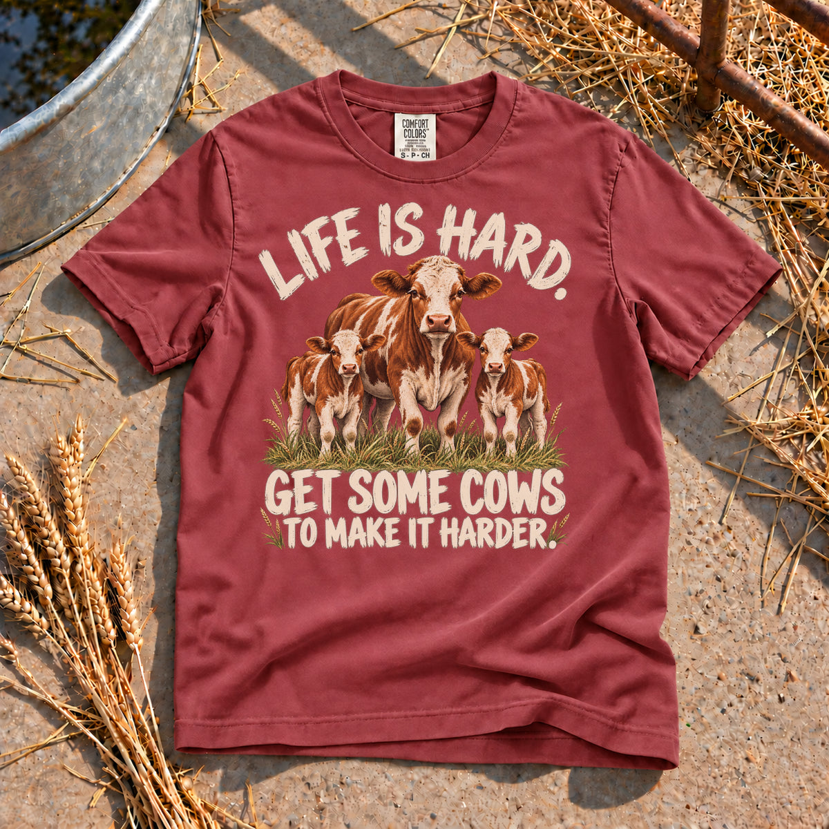 Life is Hard T-Shirt in Brick