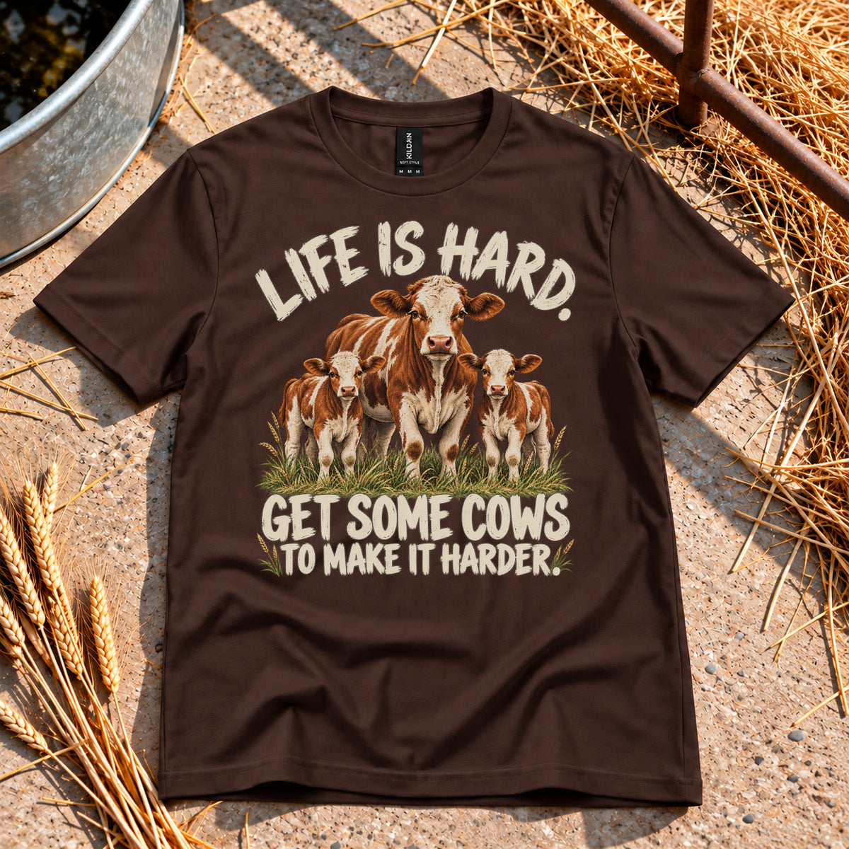 Life is Hard T-Shirt in Dark Chocolate