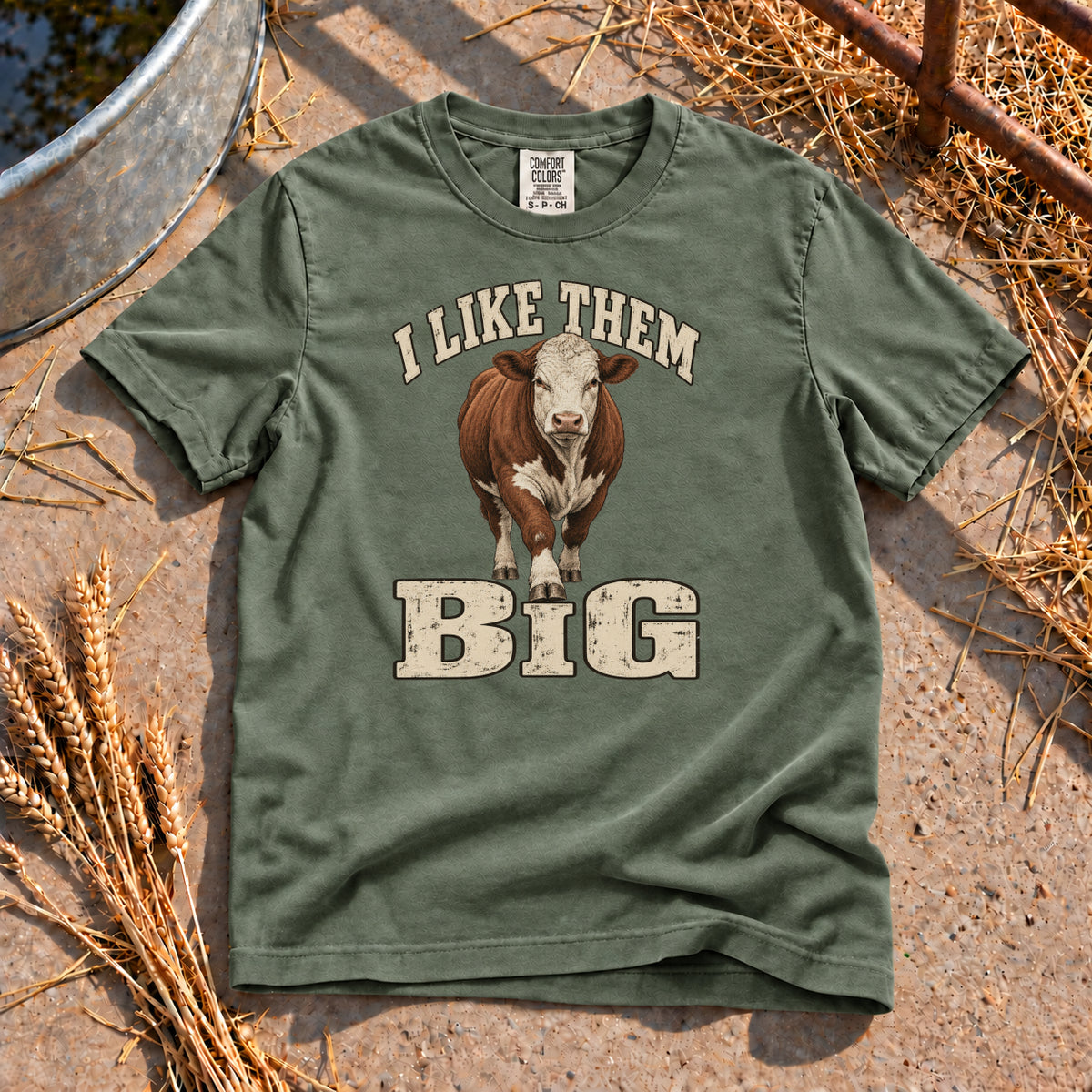 I Like Them Big T-Shirt in Moss