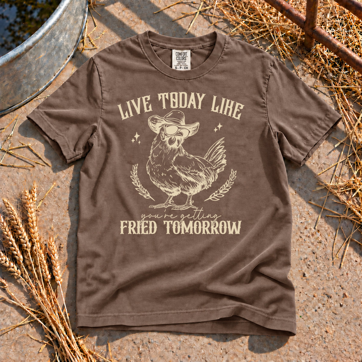 Live Today T-Shirt in Espresso