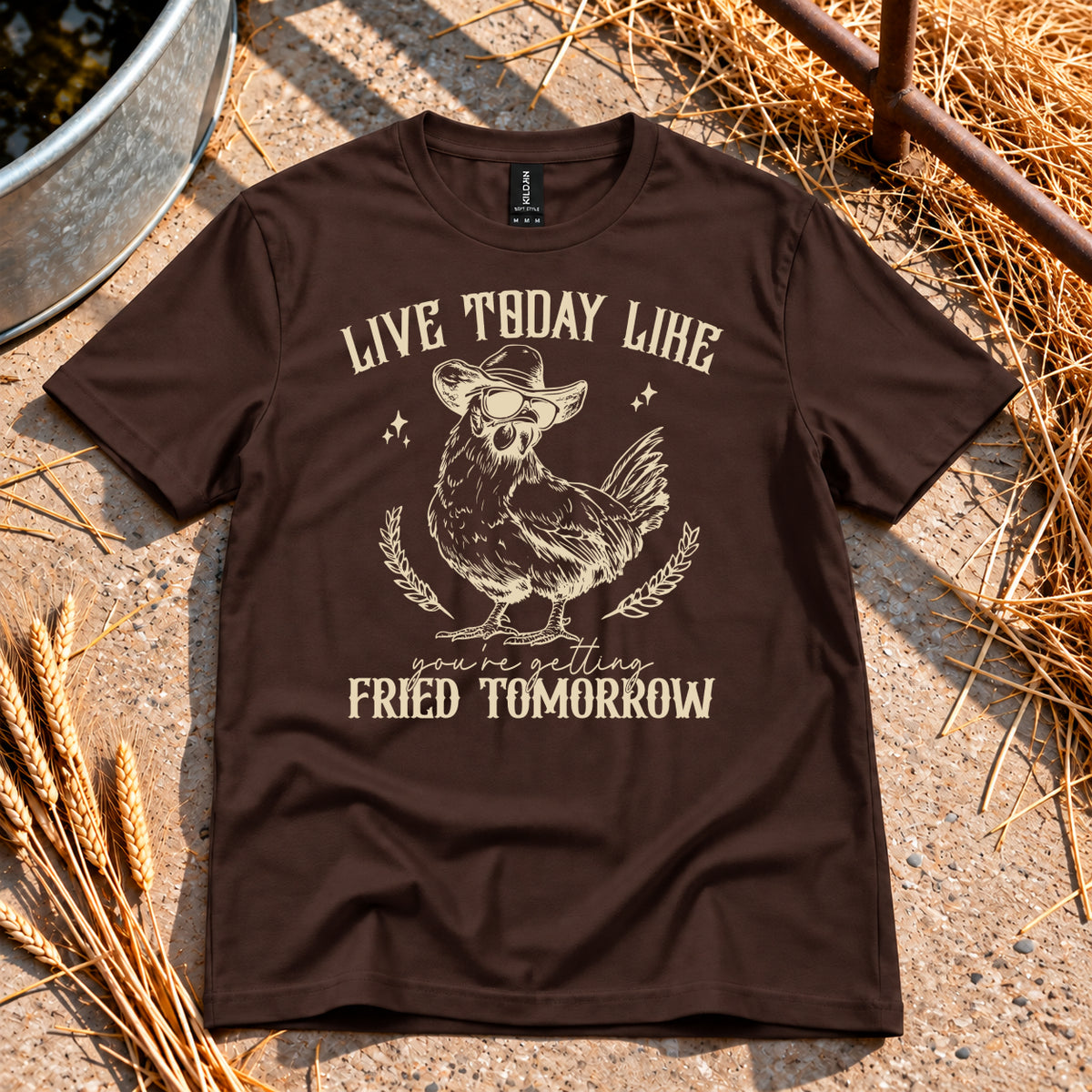 Live Today T-Shirt in Dark Chocolate
