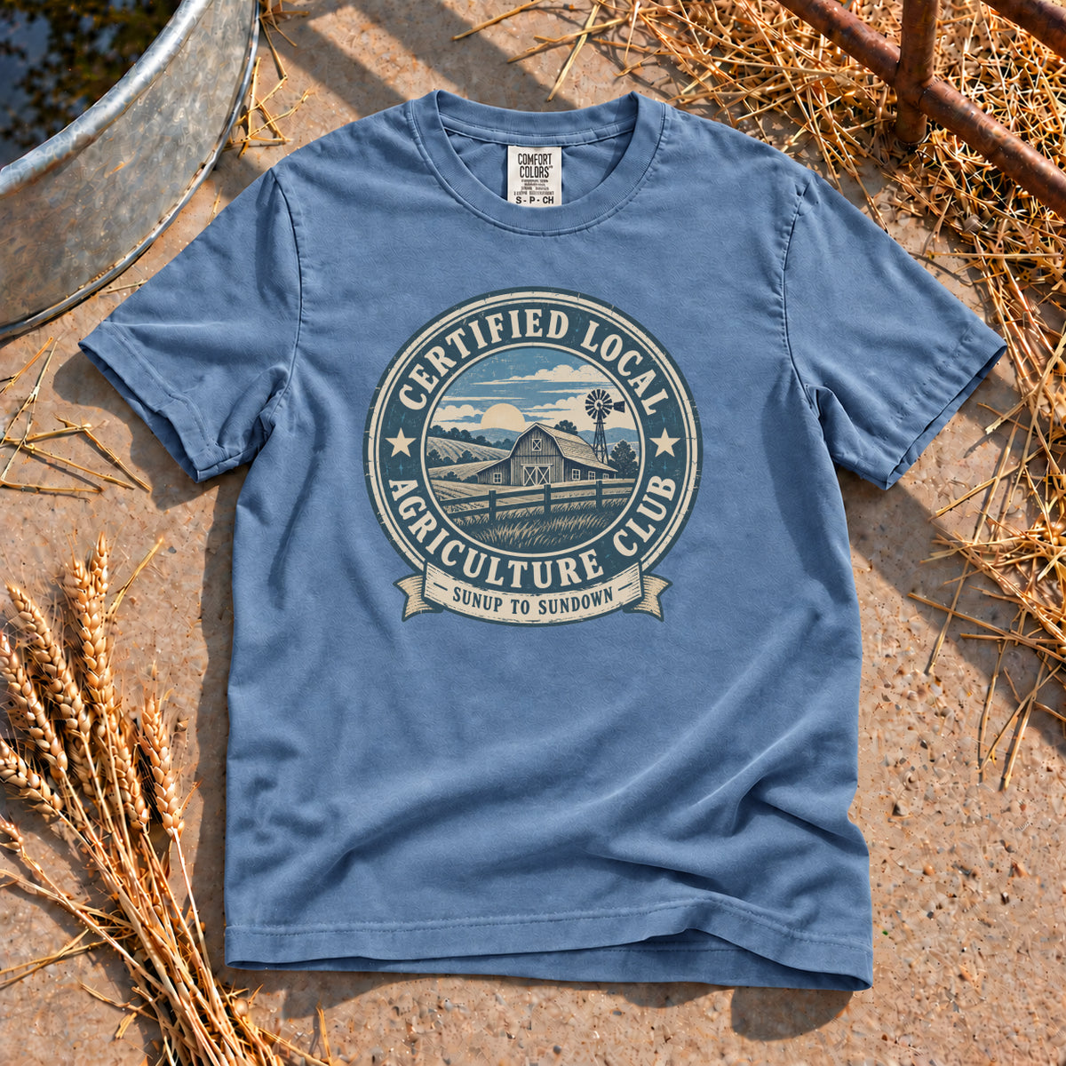 Local Agriculture Club T-Shirt in Blue Jean