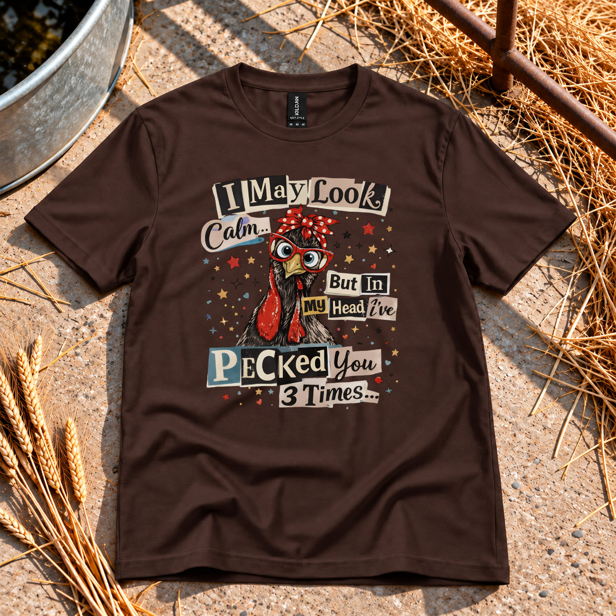 Look Calm T-Shirt in Dark Chocolate