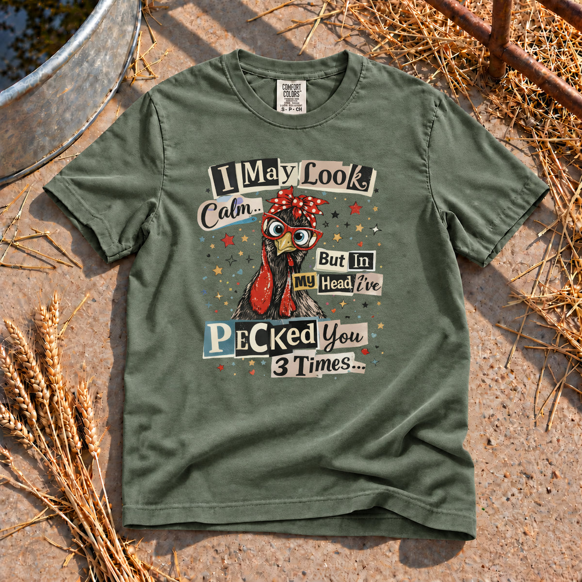 Look Calm T-Shirt in Moss