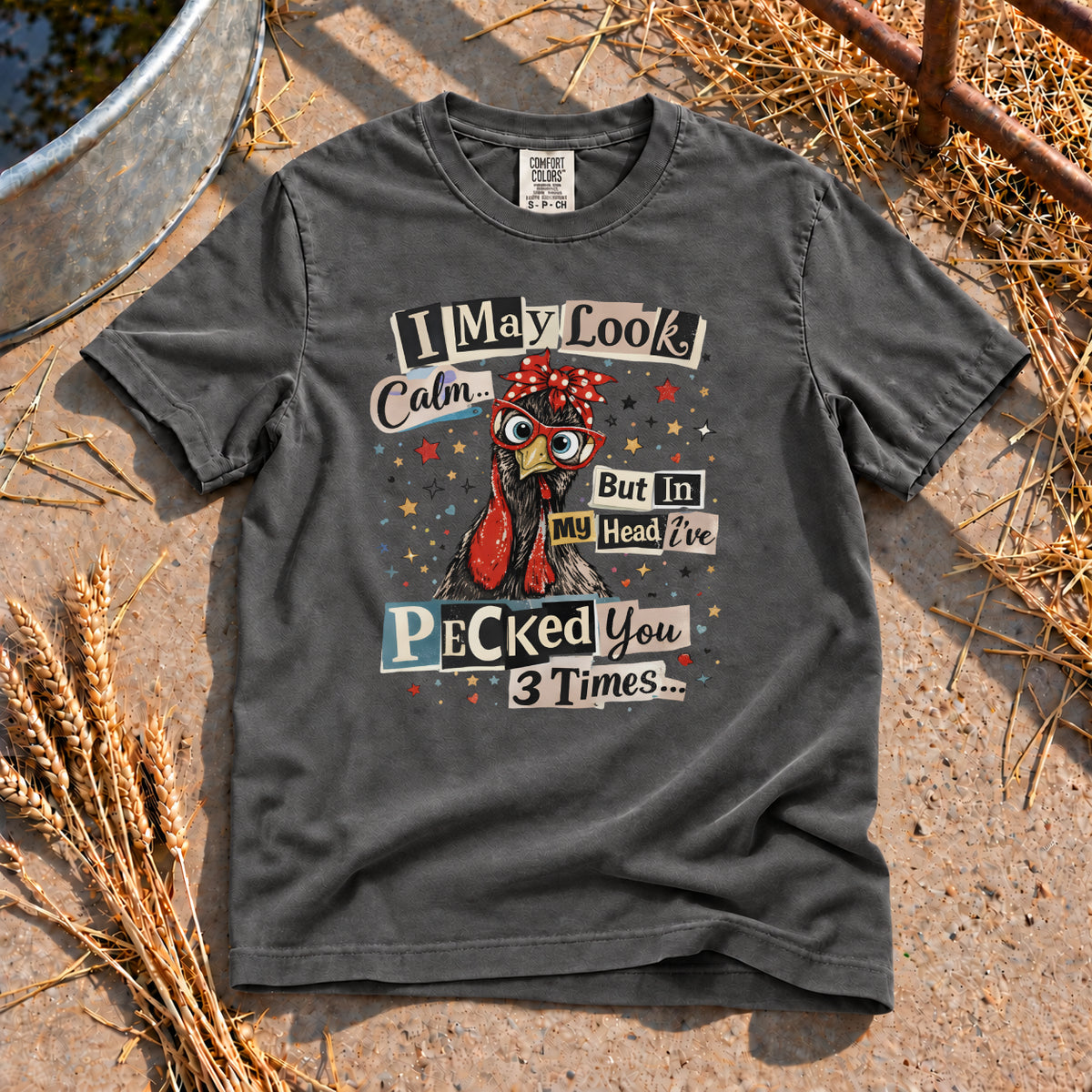 Look Calm T-Shirt in Pepper