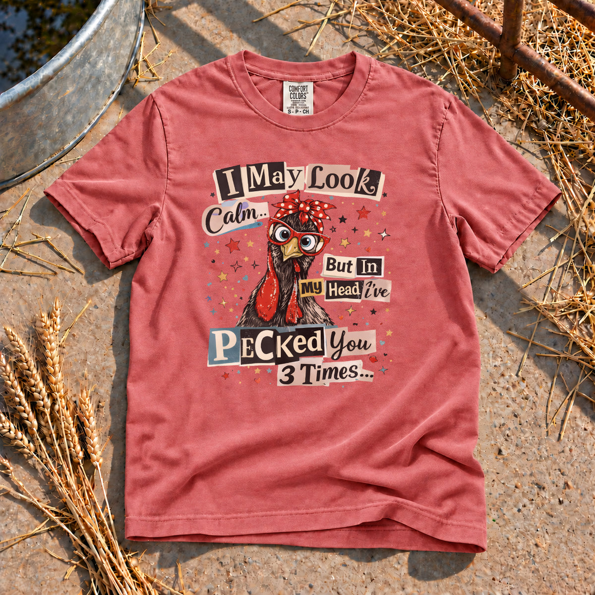 Look Calm T-Shirt in Watermelon